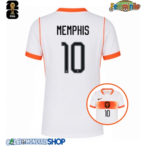 Maglie da calcio Paesi Bassi Memphis Depay #10 Seconda Maglia Femminile Mondiali 2026  Manica Corta